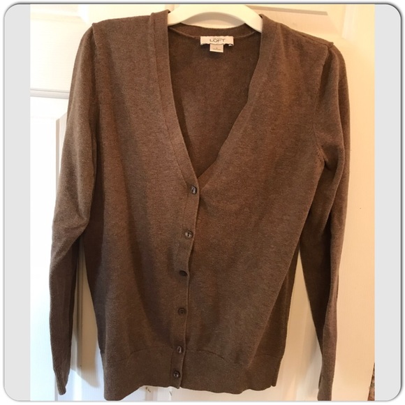 LOFT Sweaters - LOFT Brown Button Down Cardigan